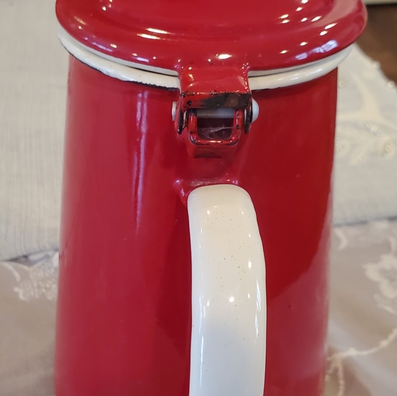 Vintage Emalia Olkusz 1907 Red Enamel Coffee/Tea Pot 1907 - Picture 2 of 11